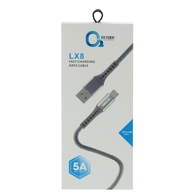 کابل شارژ Micro USB برند OXYGEN مدل LX8 - خاکستری