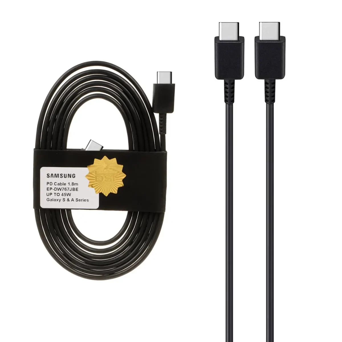 کابل شارژ سامسونگ 45 وات Type-C به Type-C طول 1.8 متر (2) کابل شارژ سامسونگ 45 وات Type-C به Type-C طول 1.8 متر